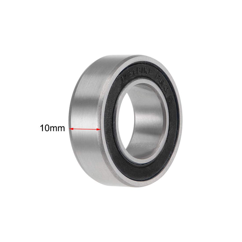 uxcell 173110-2RS Deep Groove Ball Bearings 17mm x 31mm x 10mm Double Sealed Chrome Steel P0(ABEC1) 4pcs