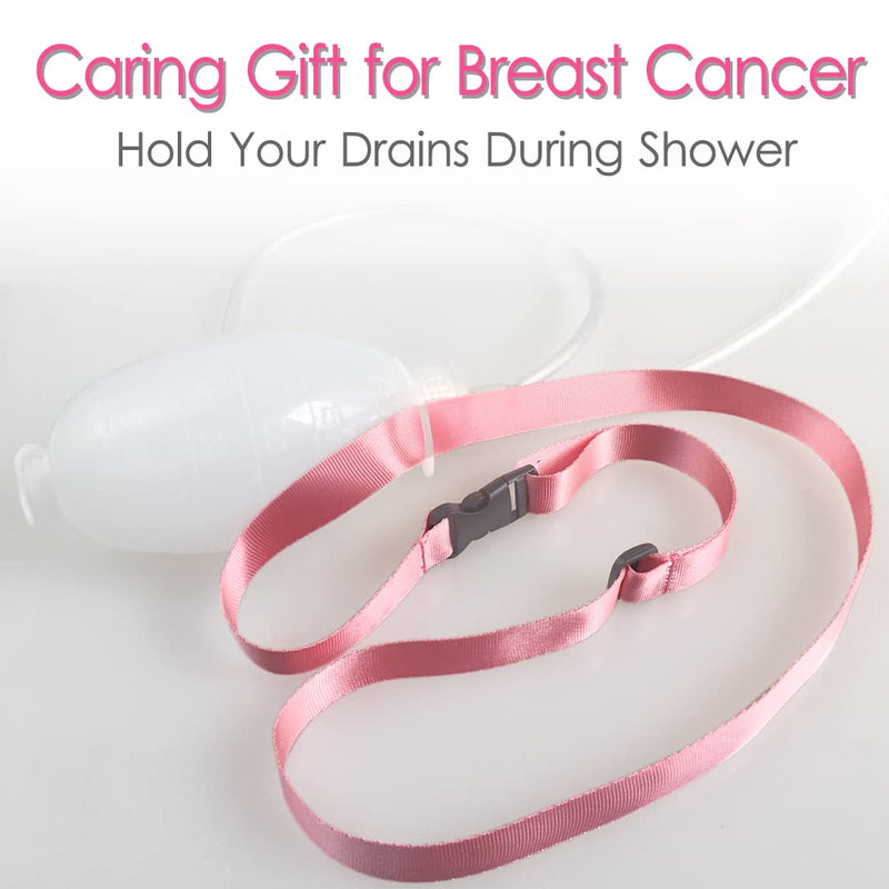 Shower Lanyard for Mastectomy Drain Holder JP Drainage Bulbs Breast Cancer Reconstruction Post Surgery Recovery Patients Bath Accessories Pink (Pack of 2)
