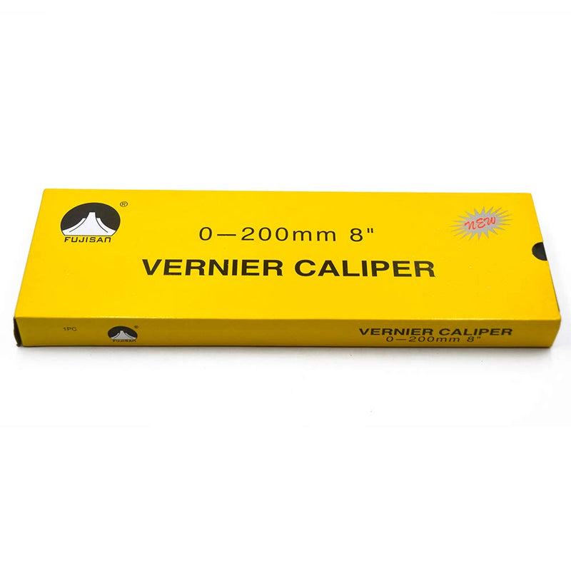 Oudtinx Professional Caliper Vernier Caliper Stainless Steel Hardened Chromeplated Inch/Metric 0-8"/200mmx0.001"/0.02mm 0-8"