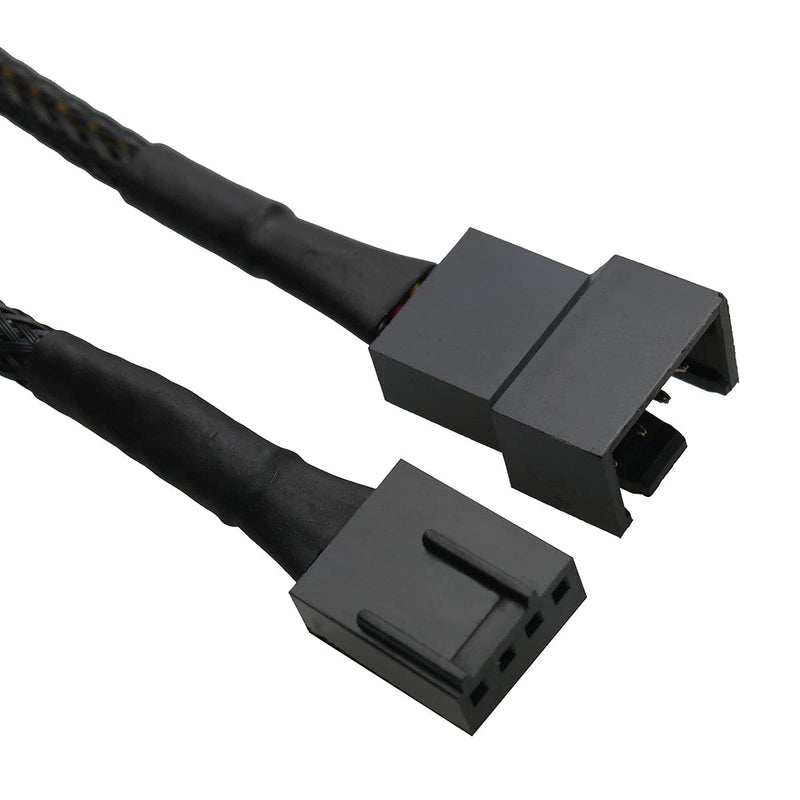 Ruiwaer 5pcs 4 Pin PWM Fan Power Supply Cable PC Internal Motherboard Fan Power Extension Cable Adapter 11.8 Inch, Black
