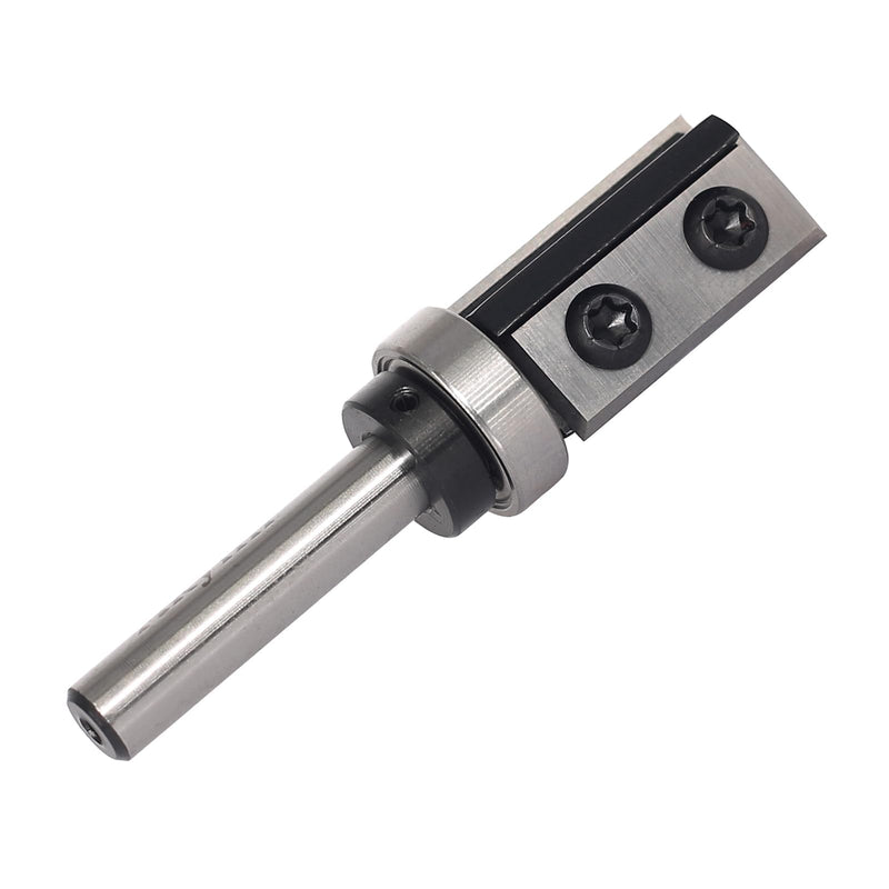AKYLIN reversible flush cutter 8 mm shank, 4-sided interchangeable carbide blade, flush cutter router with ball bearing, wood cutter for edge processing, flush cutter, bottom bearing, 8 x 19 x 30 mm