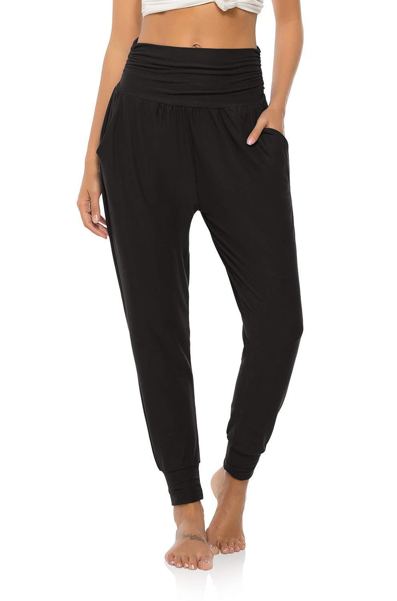 DIBAOLONG Womens Yoga Sweatpants Loose Workout Joggers Pants Comfy Lounge Pants with Pockets Small Black