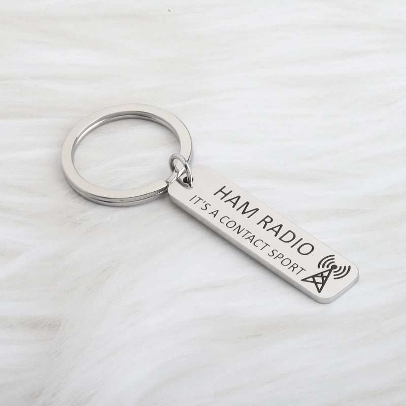 OKEYCH Ham Radio Operator Gift Ham Radio It’s A Contact Sport Keychain Hams Radio Jewelry Amateur Broadcasting Lover Gift for Dad Grandpa Ham Radio Keychain