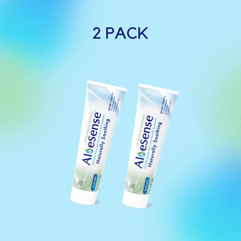 AloeSense Fluoride Toothpaste - Naturally Soothing Care for Sensitive Teeth & Gums - Infused with Gentle Aloe Vera & a Fresh Mint Taste - Natural Toothpaste Free-from Parabens & GMOs - (5oz, 2 Count) Regular (2-pack)