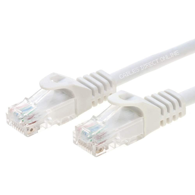 Cables Direct Online Snagless Cat5e Ethernet Network Patch Cable White 50 Feet 50ft