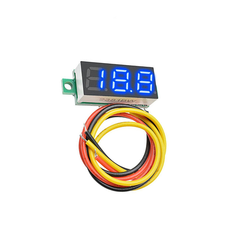 GTIWUNG Pack of 6 Mini Digital Voltmeter, DC 0.28 Inch Three-Wire Voltage Tester, DC 0-100V Mini Digital Voltmeter Gauge Tester LED Display Reverse Polarity Protection and Accurate Pressure Measurement, Blue 6 Pieces, Blue, Three-Wire, DC 0-100V