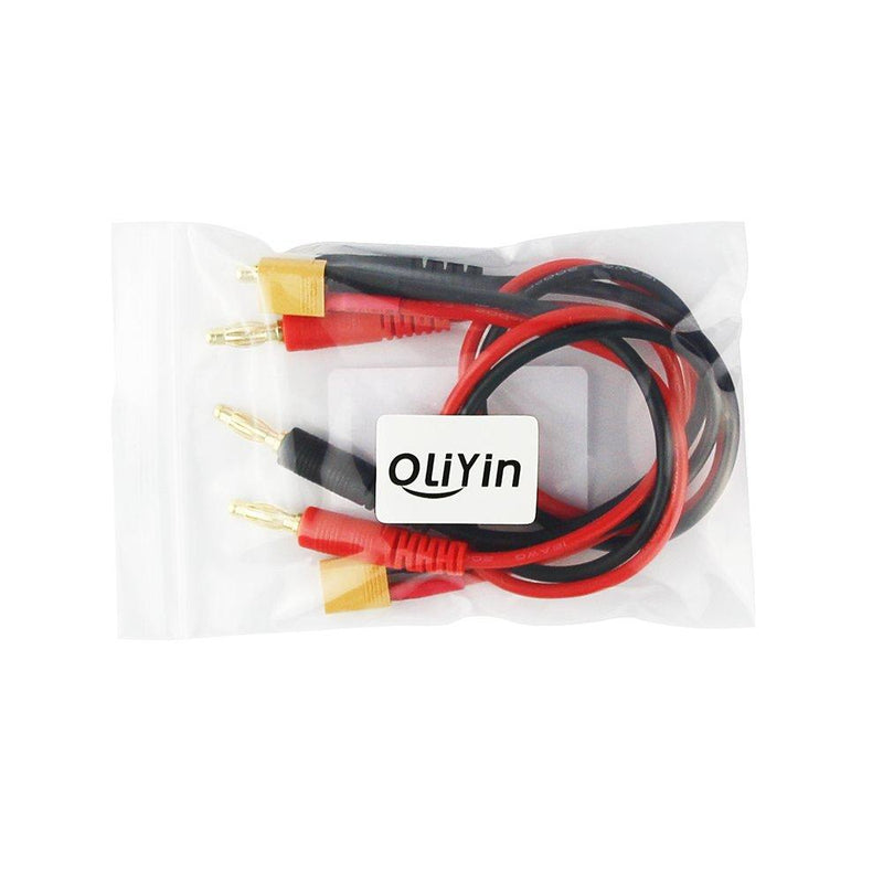OliYin RC Battery Charge XT30 to 4.0mm Banana Plug 16AWG 30cm 11.8inch Cable Connector for RC Helicopter Quadcopter Lipo Battery(Pack of 2)