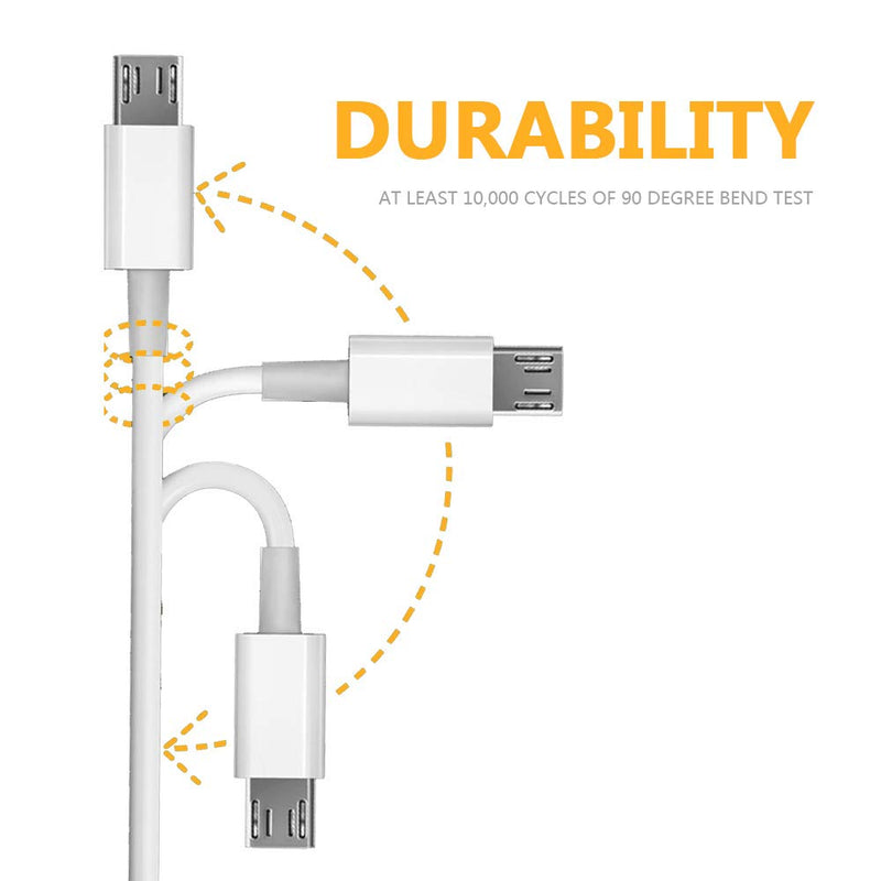 2 Pack 6.6Ft Micro USB Charger Cable for Samsung Tablet Charger Tab E S2 Samsung Galaxy Tab 10.1(2016) Tab 9.7 Tab E 8.0/9.6 SM-T290/550/580/387/350/800 Samsung Charging Cable Cord