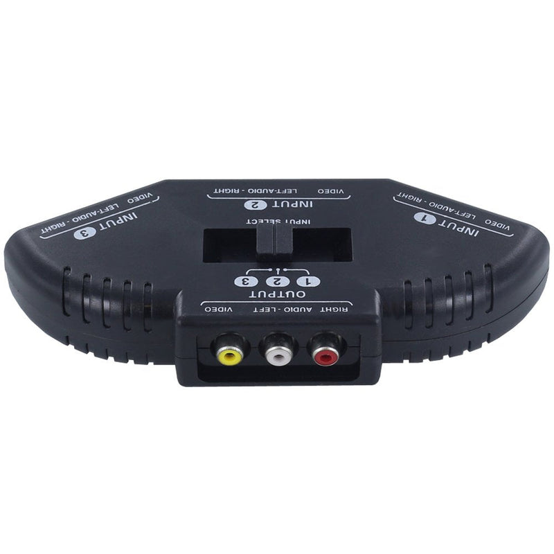 Fosmon A1602 RCA Splitter with 3-Way Audio, Video RCA Switch Box + RCA Cable for Connecting 3 RCA Output Devices to Your TV