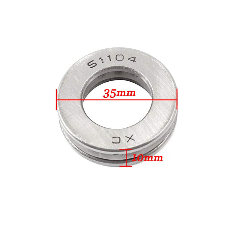 XMHF Bearing 51104 Thrust Ball Bearing Extra Light Series Single Direction Flat Seat Steel Cage 20mm x 35mm x 10mm 4PCS