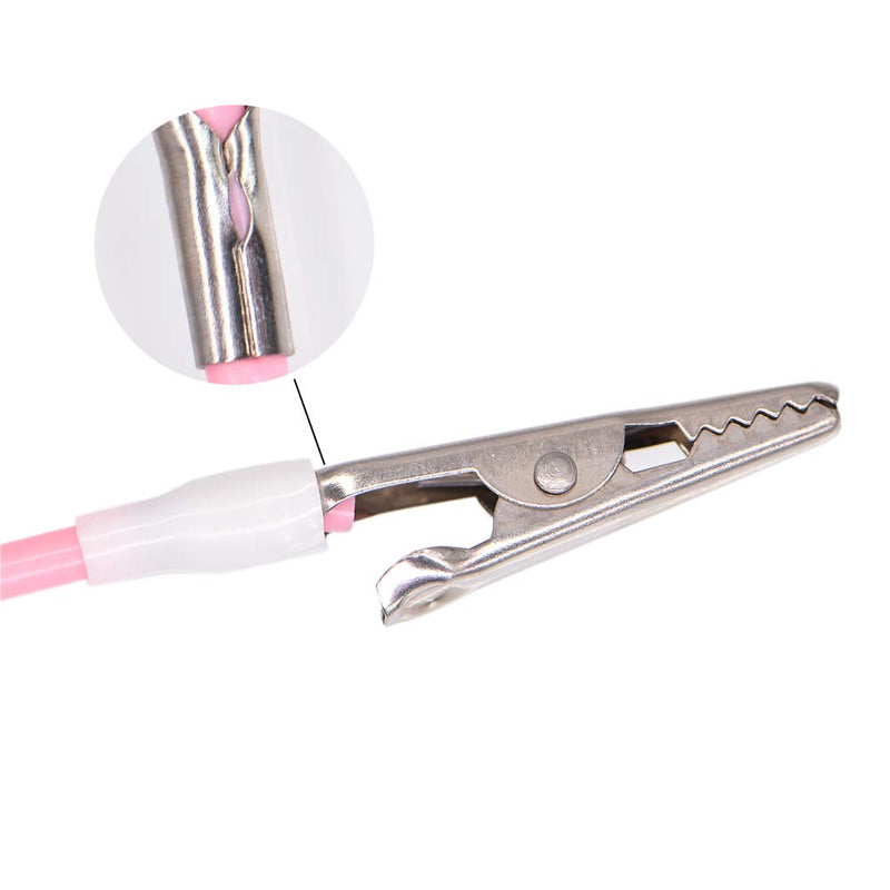 Angzhili 5 Pcs Dental Bib Clips,Silicone Napkin Clip Bib Holders with Colorful Silicone Lanyard and Stainless Steel Clip(Pink) Pink