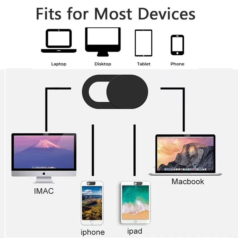 Laptop Camera Cover Slide 12 Pack, Webcam Cover Slide Phone Camera Cover, Ultra-Thin Computer Camera Cover Slide Blocker Slider Fits Most iPhone MacBook Laptop, Desktop, PC, Tablet