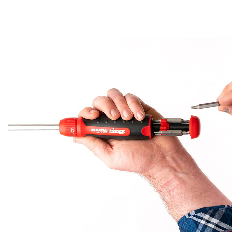 Megapro Marketing USA NC 211R2C36RD Ratcheting Screwdriver,Red Red