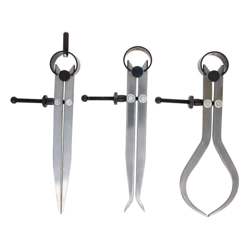 Utoolmart Spring Inside Outside Divider Caliper Set, 3 Piece 6" Quick Adjust Spring Caliper / Divider Set, Carbon Steel Measuring Tool Caliper, for Wood Turning Lathe Projects