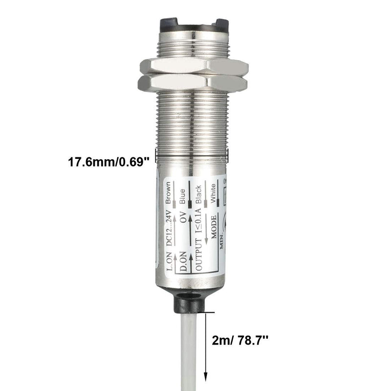 uxcell 40mA Max DC 12-24V Infrared Ray Diffuse Reflection Optical Sensor Switch NPN