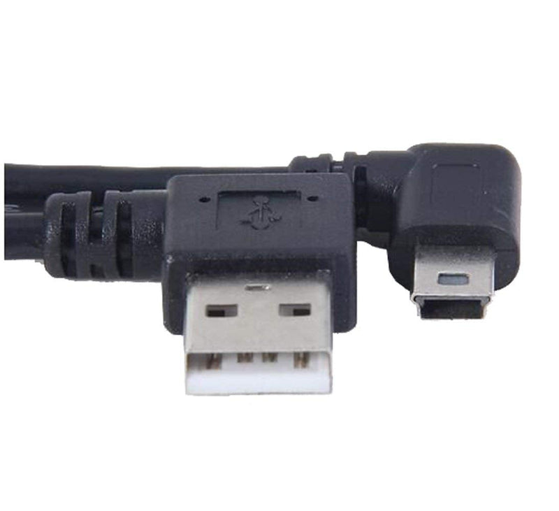 MXTECHNIC Mini USB Data Cable 10IN 90 Degree USB Right Angle Nickel Plated Short USB 2.0 -A-Male-4Pin to Right Angle Mini-B-5Pin for syncing and charging smartphones,GPS,external hard drives (3 Packs) 10in(ch) Mini 3 Packs