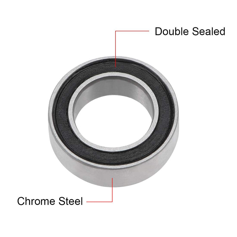 uxcell MR106-2RS Deep Groove Ball Bearing 6x10x3mm Double Sealed ABEC-3 Bearings 4-Pack Black