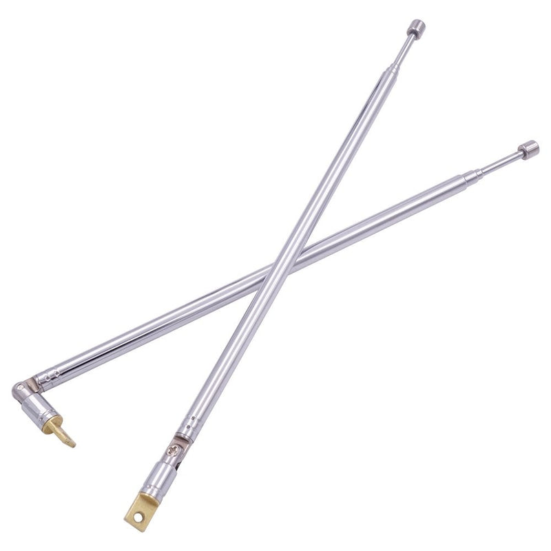 Fancasee (2 Pack) Replacement Telescopic AM FM Radio Antenna 4-Sections Stainless Steel Radio Antenna for AM FM Radio Receiver TV and More (24 inch)
