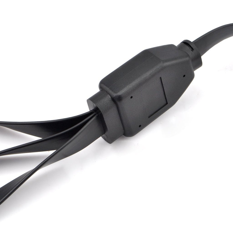 iKKEGOL OBD2 OBDII 1 to 3 Ultra Low Profile 16 Pin Male to Female Y Splitter Cord Diagnostic Extension Cable 50cm / 20" Flat 1 to 3 Cable