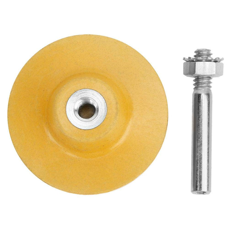 Bristle disc with connecting rod, drill accessories for metal, fine machining, cleaning, polishing, grinding, deburring, removing rust scratches (Yellow 80#) Yellow 80#