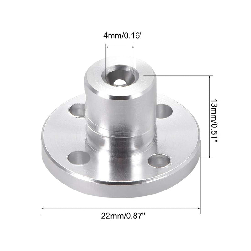 uxcell 4mm Inner Dia H13*D10 Rigid Flange Coupling Motor Guide Shaft Coupler Motor Connector for DIY Parts