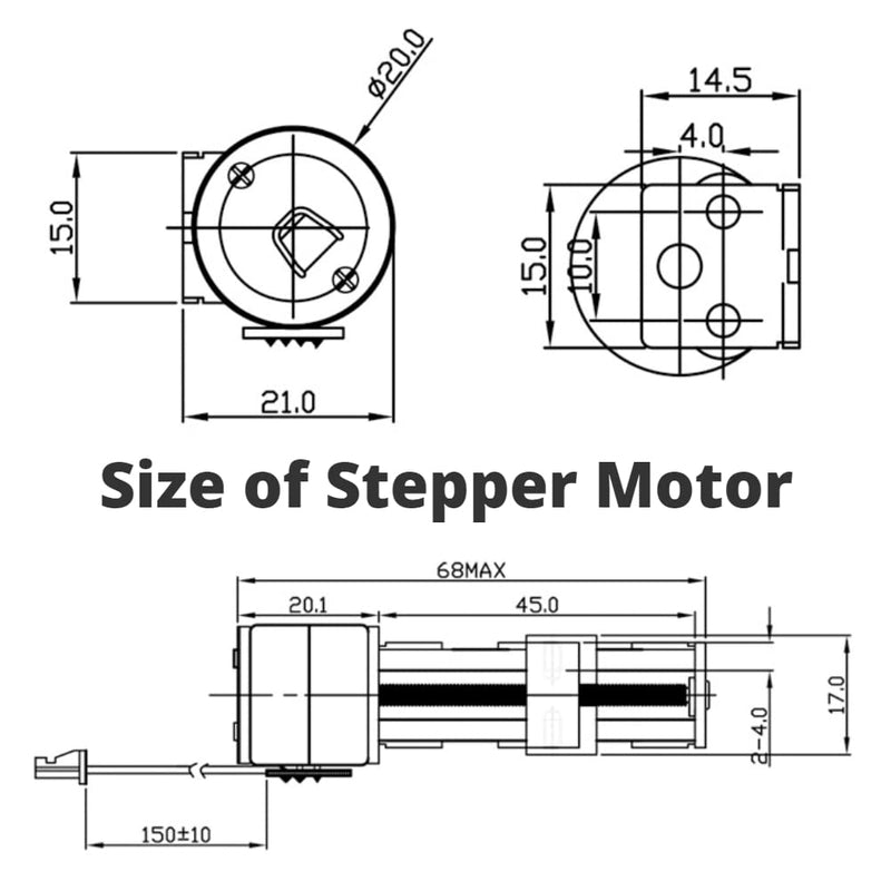 Mini Linear Lead Screw Nut Slider 2‑Phase 4‑Wire Stepper Motor Linear Screw Slide Table Slider Stroke 34mm