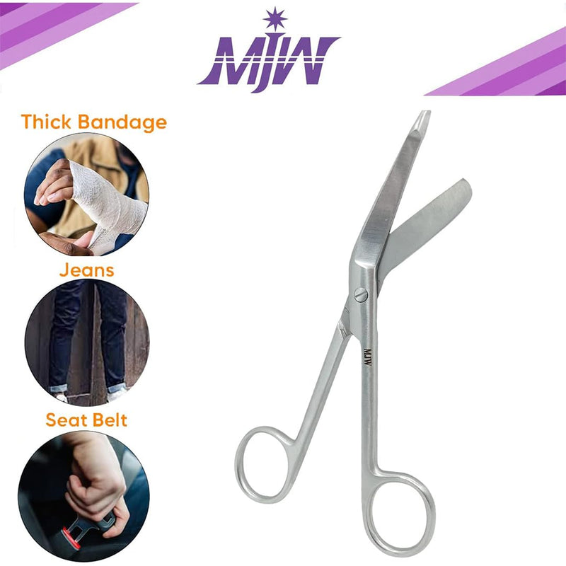 Stainless steel bandage scissors for cutting ostomy supplies 13.97 cm Silver