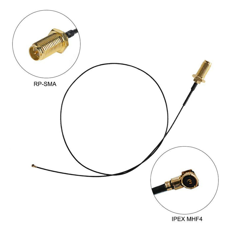 2 x 6dBi 2.4GHz 5GHz Dual Band WiFi RP-SMA Male Antenna+2 x 35CM RP-SMA IPEX MHF4 Pigtail Cable for M.2 NGFF WiFi WLAN Card