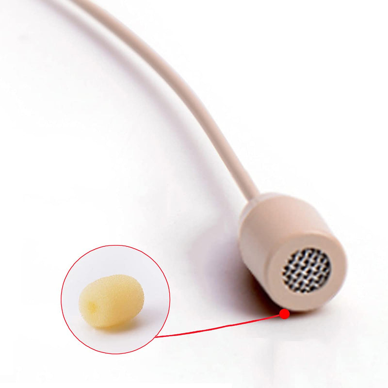 Haoin Single Ear Headset Microphone Earset Headworn Mic Compatible with AKG Wireless System Bodypack Transmitter with 1.2m Cable Windscreen Mini XLR 3 Pin TA3F Plug Mini XLR TA3F Plug Compatible with AKG