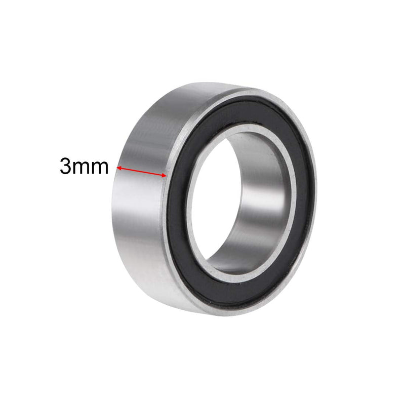 uxcell MR106-2RS Deep Groove Ball Bearing 6x10x3mm Double Sealed ABEC-3 Bearings 4-Pack Black