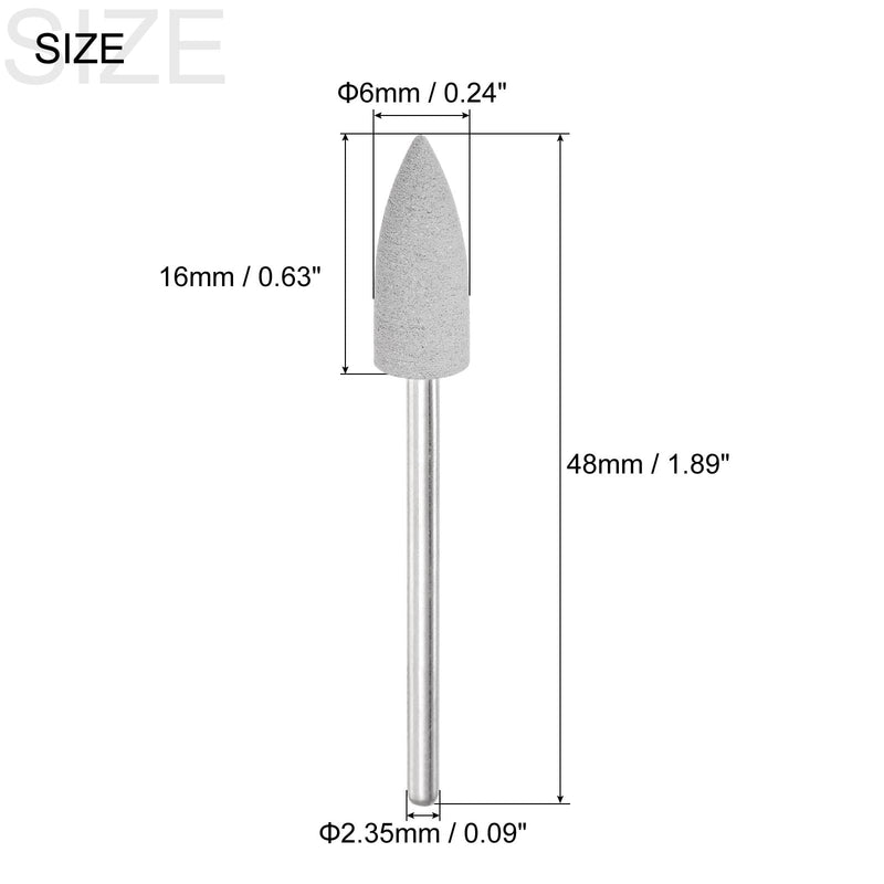 sourcing map 6 pieces 150 grain grinding stones 1/4" shank 1/9" diameter pointed grinding grinding and polishing heads for deburring buffing