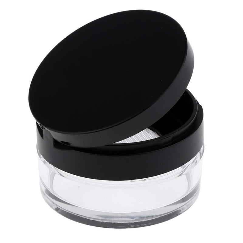 AKOAK 2 Pcs Capacity 20 ml(0.67 oz) Empty Reusable Plastic Loose Powder Compact Container DIY Makeup Powder Case with Sponge Powder Puff,Mirror and Elasticated Net Sifter