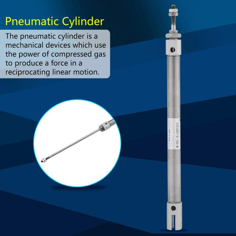 Pneumatic Air Cylinder, Double-Acting Cylinder 10mm Diameter 100mm Stroke Pressure 1Mpa Made of Stainless Steel