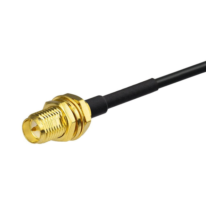Bingfu RP-SMA Male to RP-SMA Female Bulkhead Mount RG174 WiFi Antenna Extension Coaxial Cable 1m / 3 feet (2-Pack) for WiFi Router Security Camera Wireless Mini PCI Express PCIE Network Card Adapter 2-Pack