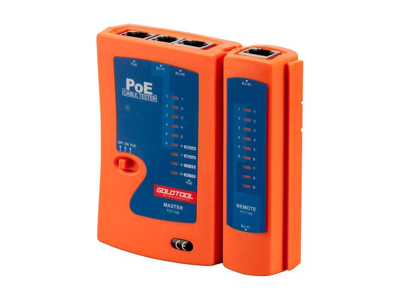 Monoprice Combo Function Cable Tester and PoE Finder, for Cable Continuity, Miswiring, Open Circuits, Short Circuits, Straight-Through Pinning, or Cross Pinning