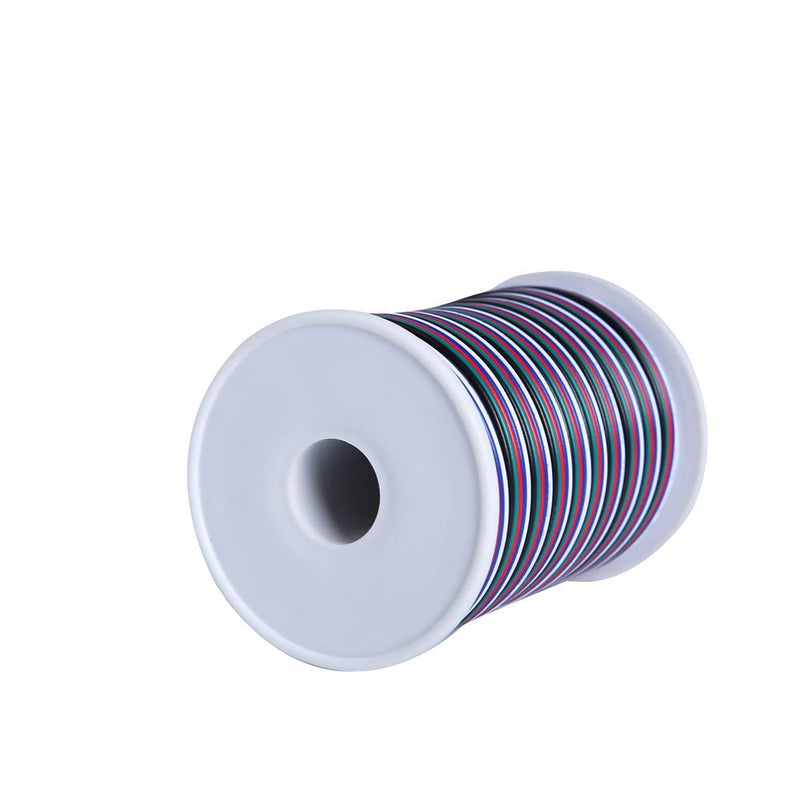 C-able 65.6ft(20m) RGBW Wire Extension Cable with Spool, 12V RGBW 5Pin Led Lights Wires Strip Kit Extend Wire for 5050 3528, with 8PCS RGBW Led Strip Connectors