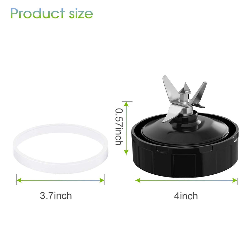 (Pack of 2) Blender Replacement Parts 7 Fins Extractor Blade Assembly with Rubber Gasket Compatible with Nurti Ninja Blenders Auto iQ BL480 BL482 BL642 BL682 NN102