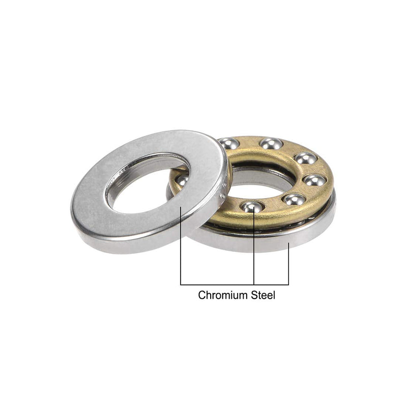uxcell F5-10M Thrust Ball Bearings 5mm x 10mm x 4mm Chrome Steel Single Direction 10pcs 5mmx10mmx4mm