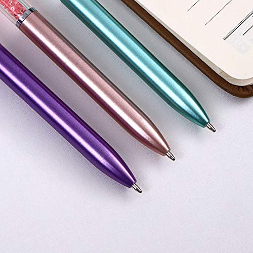 Danse Jupe 6 Pcs Big Crystal Diamond Pens,Bling Metal Ballpoint Pen with Refills,0.7 mm,Blue Ink Office Supplies Gift Pens for Christmas Bridesmaid Wedding Birthday Pink&Purple&Blue 5572 Pink & Purple & Blue