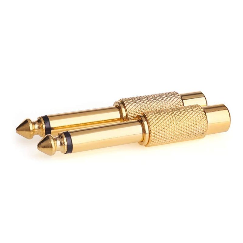 1/4 to RCA, NANYI- RCA to 1/4 Adapter RCA Female to 6.35mm 1/4 inch Male Mono TS Interconnect Audio Adapter Conversion Plug Adaptor Gold Plated-4 Pack 6.35M-RCA F-Gold-4Pack