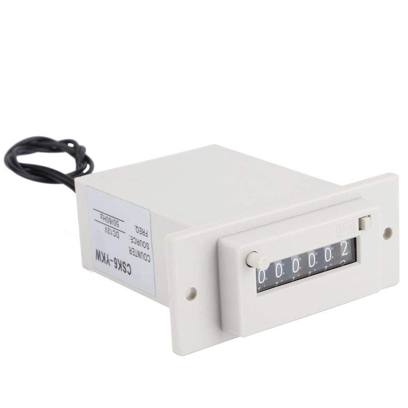 CSK6-YKW Electromagnetic Counter 6 Digits 0-999999 Counting Range Electronic Pulse Counter Digital Counter Totalizer Electromagnetic Pulse Counter (DC 12V)