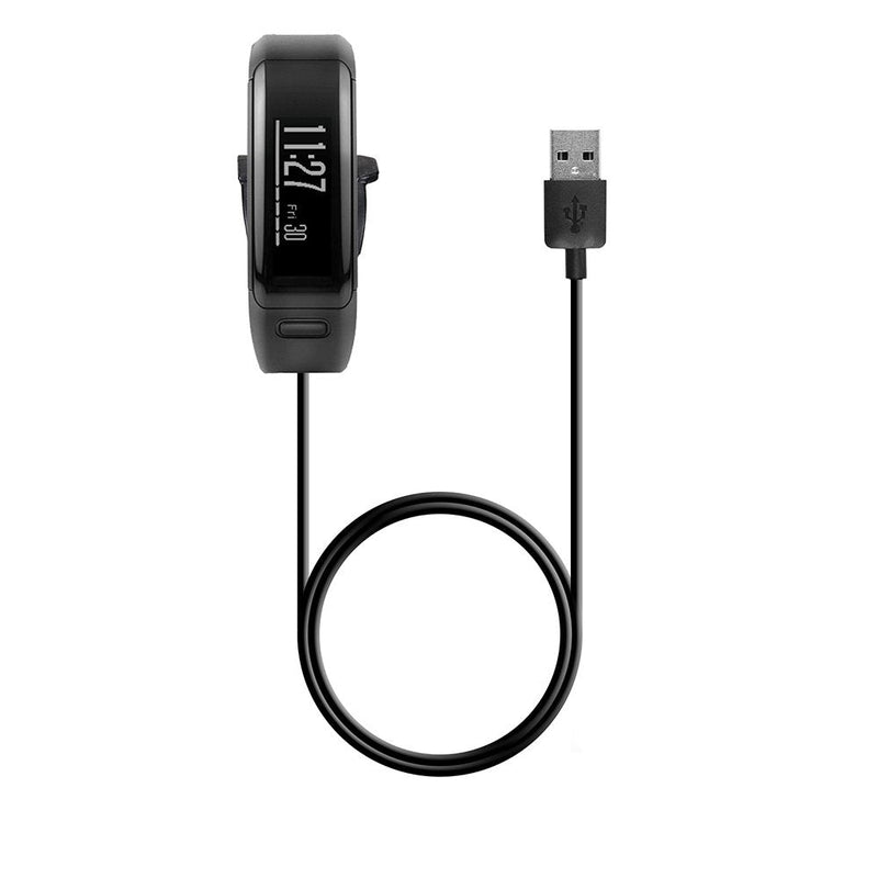 Kissmart Compatible with Vivosmart HR Charger (2PCS), Replacement Charging Cable Cord for Garmin Vivosmart HR/Garmin Vivosmart HR+ (Black - 2PCS)