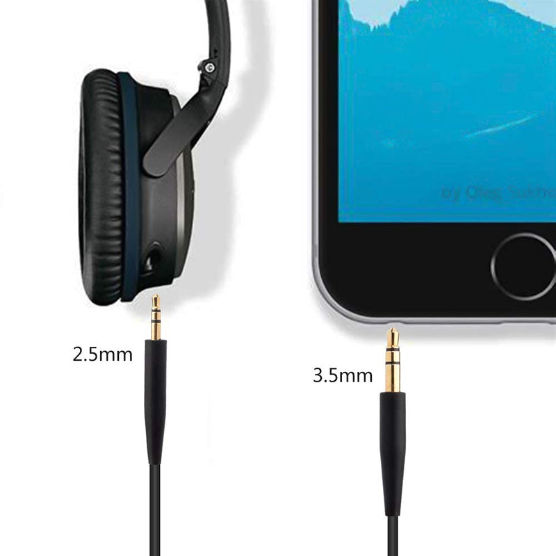 Replacement Audio Cable Cord Wire Compatible with Bose SoundTrue Soundlink Bose Quietcomfort 25 QC25 QC35 On-Ear 2 OE2 OE2i Headphones (No Mic)