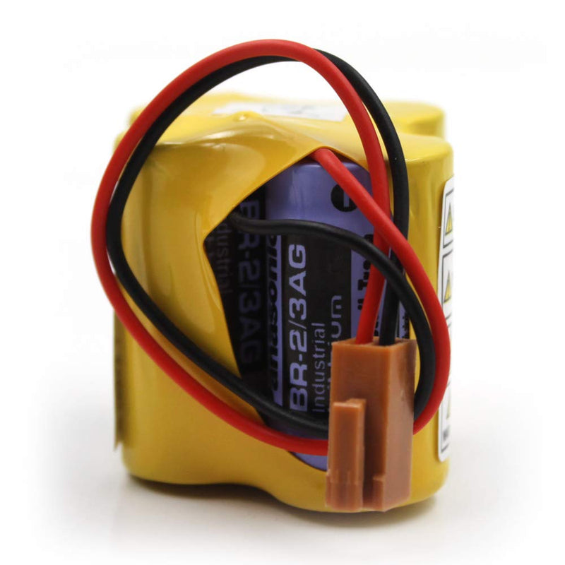 (3-Pack) BR-2/3AGCT4A 6V 4400mAh Replacement Battery for Panasonic FANUC A98L-0031-0025, CUSTOM-107, SHS749, ALIT0138, LIT0138 (Brown Connector) Brown Connector