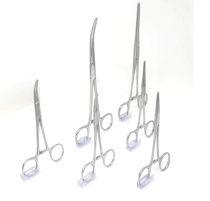Premium Quality Ultimate Set of 6 Pcs Straight & Curved Hemostat Forceps Locking Clamps Stainless Steel Full Serrated Jaws for Better Grip-Ideal for Nurses, Firefighters, Fishing + More