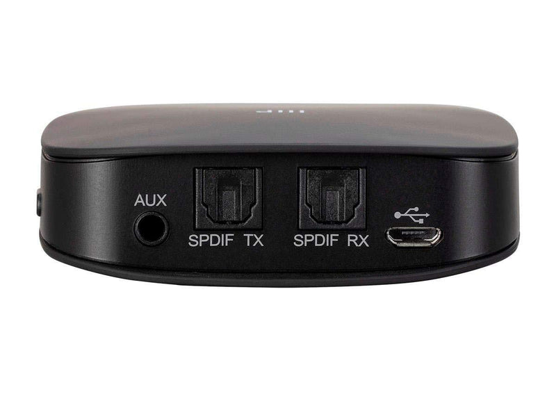 Monoprice Premium Bluetooth 5 Transmitter & Receiver with aptx HD, aptX, aptX Low Latency, AAC, and SBC Codecs and Optical and Aux Inputs
