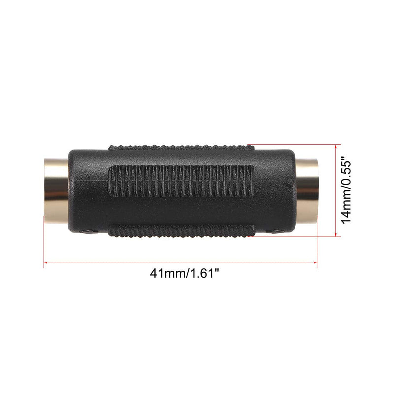 uxcell S-Video 4 Terminal Female to Female Connector Stereo Audio Video Cable Adapter Coupler Black 2Pcs