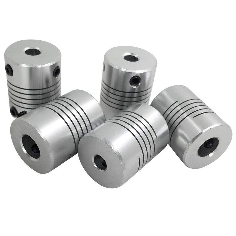 AFUNTA 5 Pcs Flexible Couplings 5mm to 8mm Compatible with NEMA 17 Stepper Motors, Used in Small CNC Machines & 3D Printer Prusa i3 or ORD Bot with 2 Pcs Allen Wrench