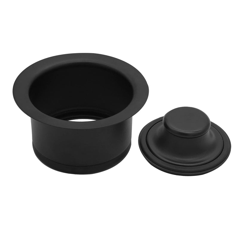 Westbrass D2082-62 3-1/2" Extra-Deep Collar Kitchen Sink Waste Disposal Flange & Stopper, Matte Black, 1-Pack