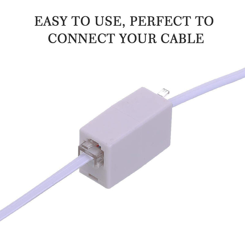 RJ11 Coupler, Straight Telephone Inline Coupler Vthahaby RJ11 6P4C Inline Keystone Jack Female to Female Straight Telephone Cable Cord Extension Adapter White (White 3Pack) White 3Pack